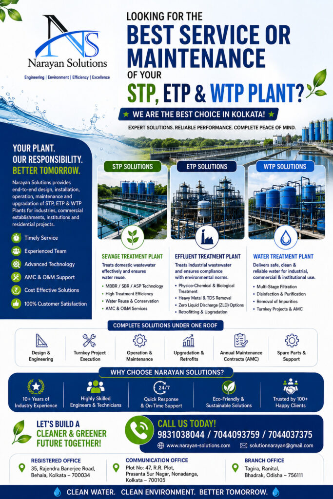 Narayan Solutions STP ETP and WTP plant solutions in Kolkata