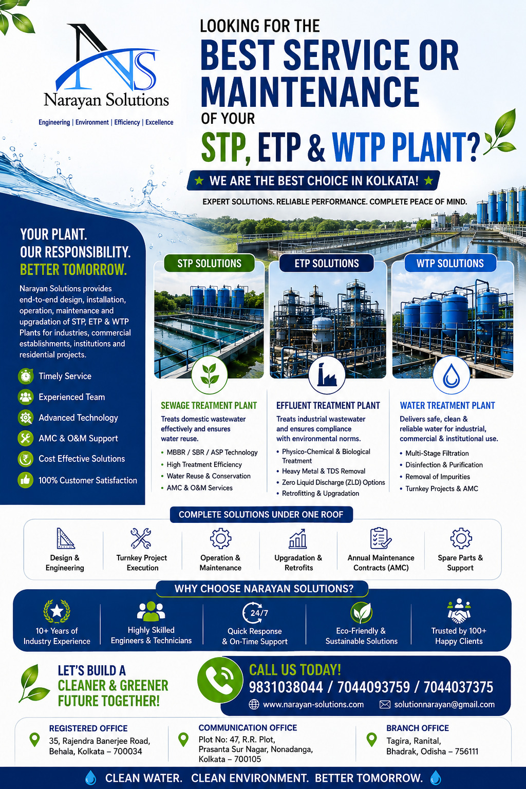 Narayan Solutions STP ETP and WTP plant solutions in Kolkata