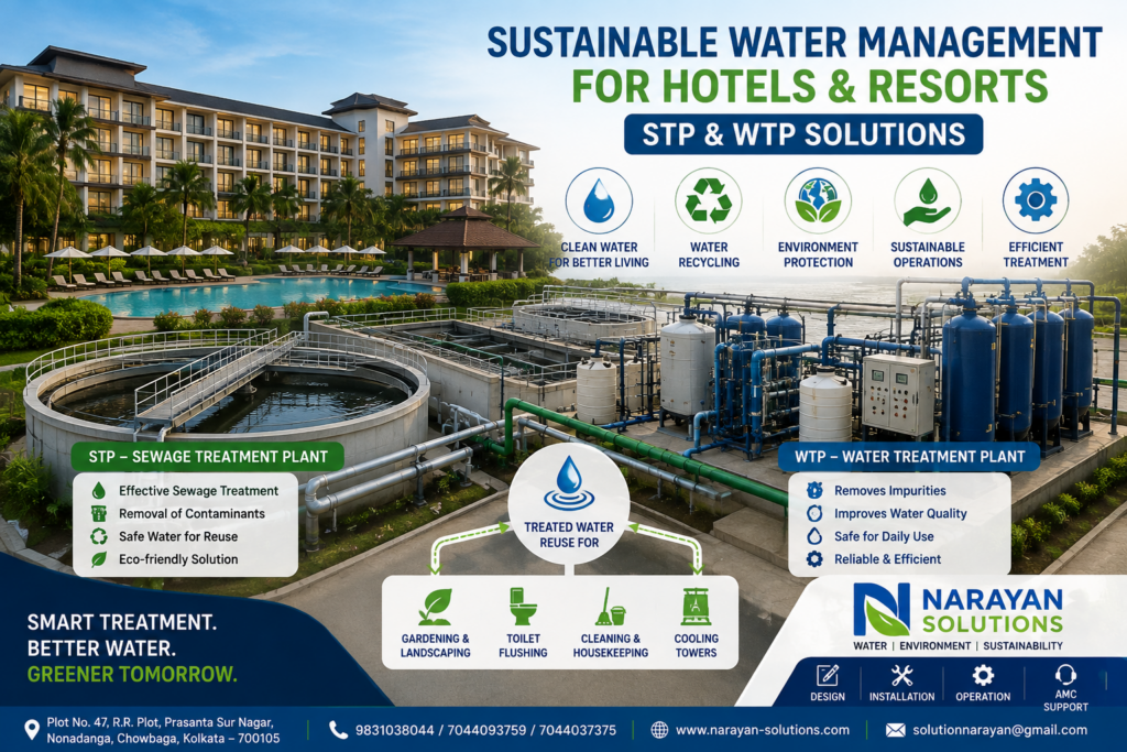 Sustainable water management for hotels and resorts using STP and WTP solutions